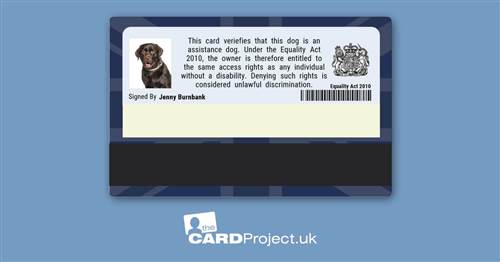 Assistance Dog ID Card Blue Pattern (REAR)